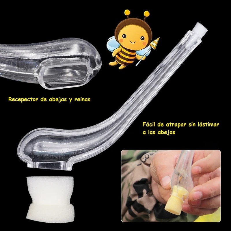 RECOLECTOR DE ABEJAS Y REINAS PARA ENJAULAR DE FORMA FÁCIL