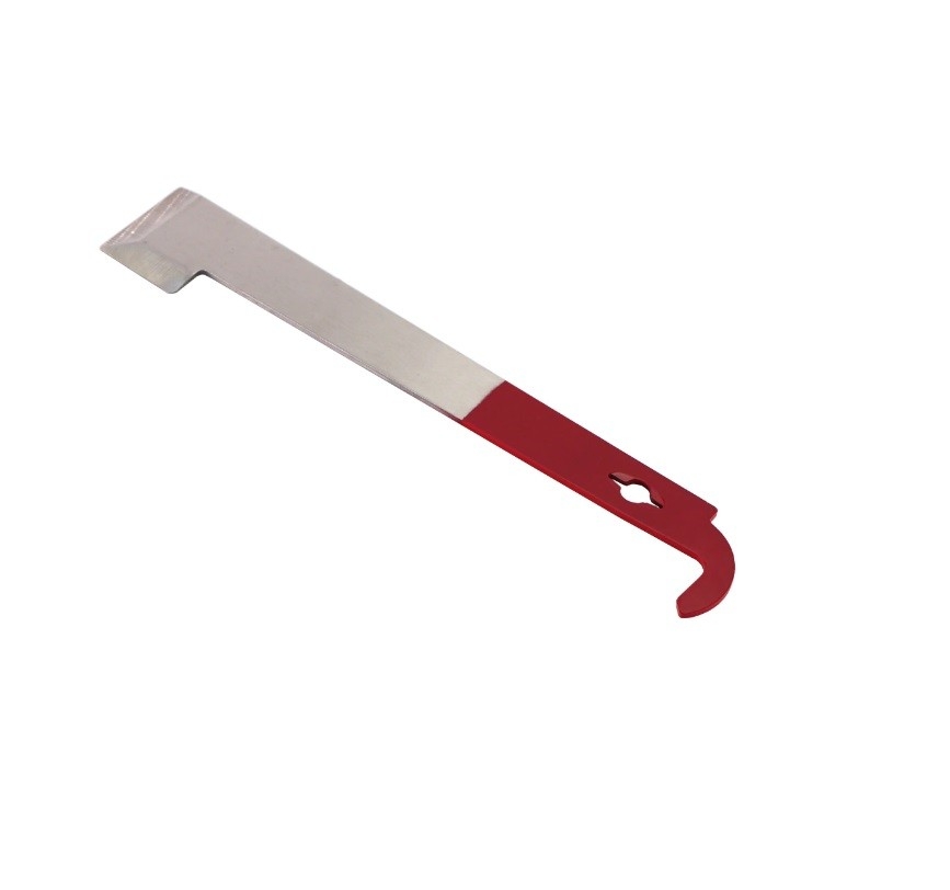 PALANCA ACERO  INOX. EN FORMA DE J 26.5CM ROJA N° 4