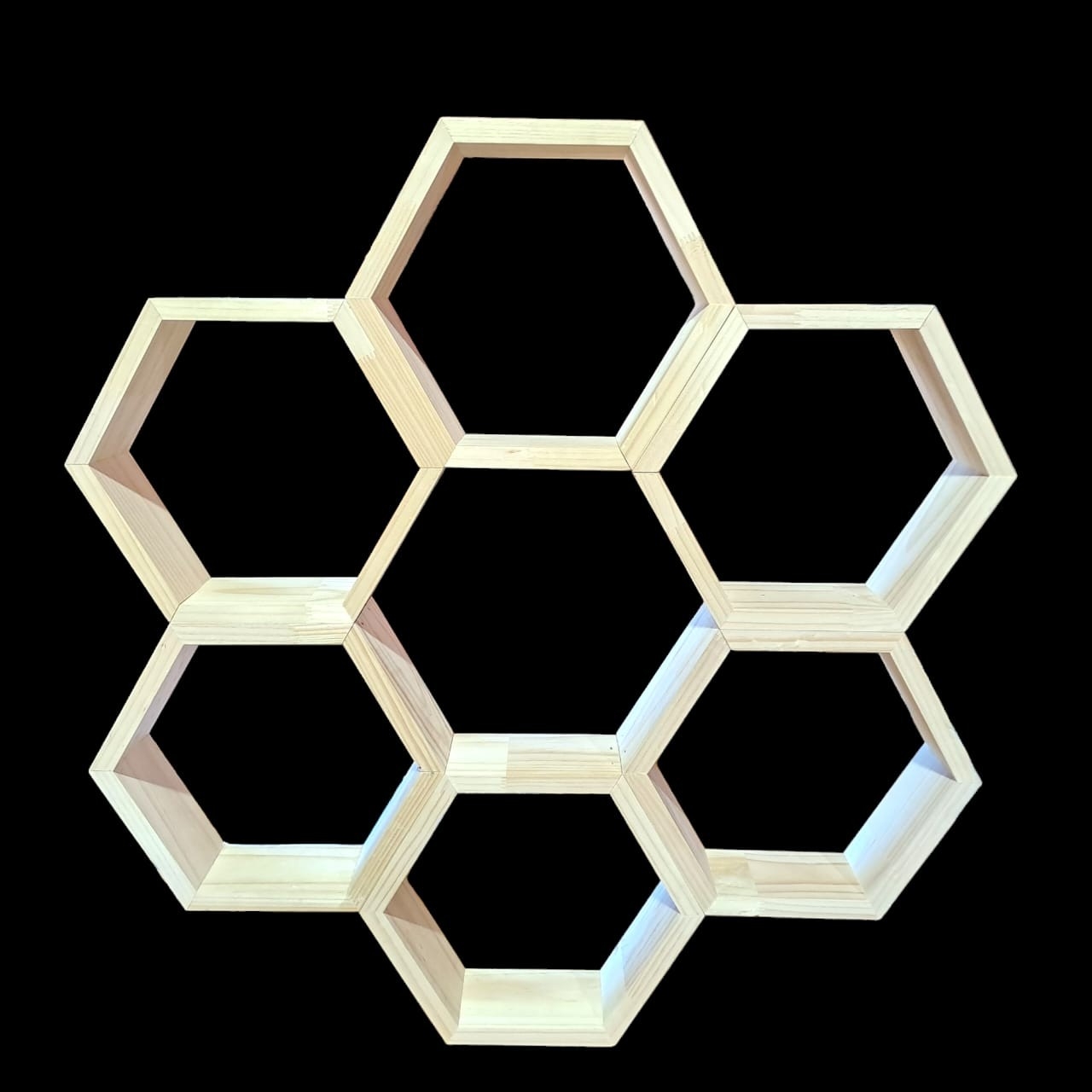 REPISA DE MADERA HEXÁGONOS 