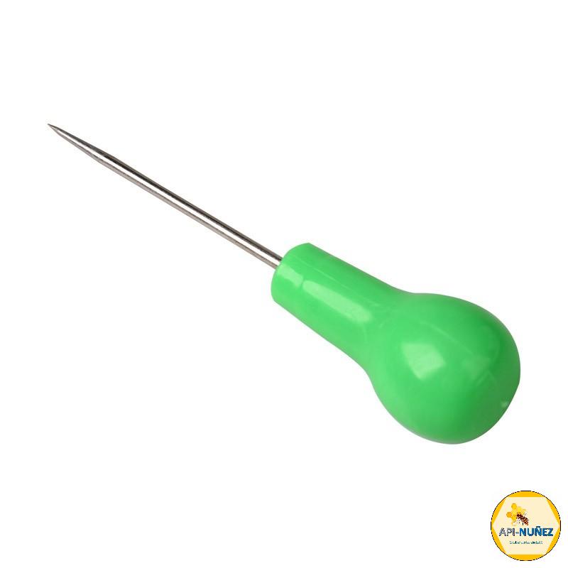 PUNZON DE ACERO INOX 304 MANGO PLASTICO APICOLA Nº3